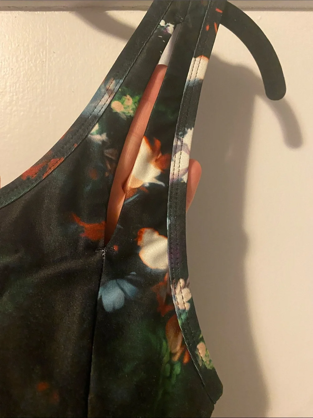Nine West Active Black Floral Sports Bra - 4 way stretch - size Medium